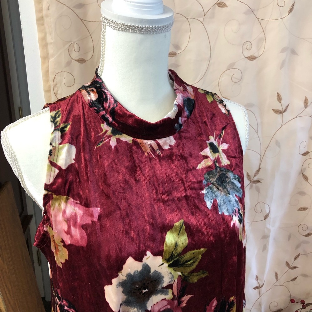 Floral print velvet dress - Picture 3 of 5